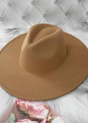 Шляпа федора унисекс с широкими полями 9,5 см original бежевая