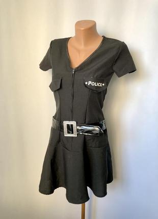 Костюм полицейское карнавальное маскарадное платье полиция черная