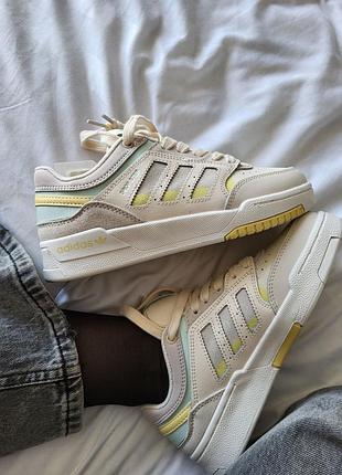 Шкіряні кросівки adidas drop step beige