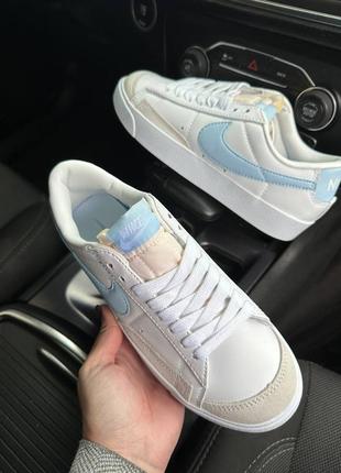 Nike blazer low blue white4 фото