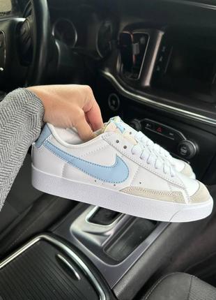 Nike blazer low blue white2 фото