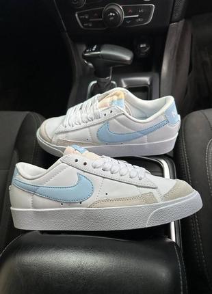 Nike blazer low blue white1 фото