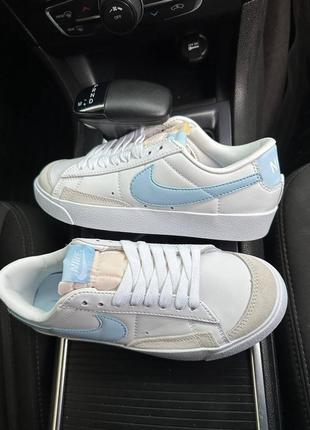 Nike blazer low blue white9 фото