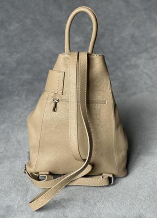 Кожаный рюкзак stella, италия, цвет капучино2 фото