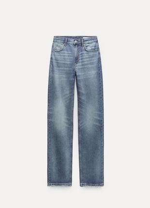 Прямые джинсы с высокой посадкой от zara