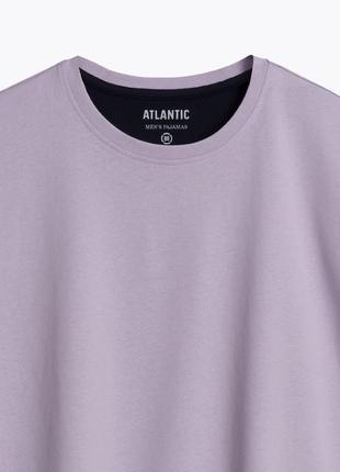 Піжама чоловіча футболка + шорти бавовна atlantic-365 фіолет/т.синя2 фото