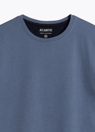 Піжама чоловіча футболка + шорти бавовна atlantic-365 фіолет/т.синя4 фото