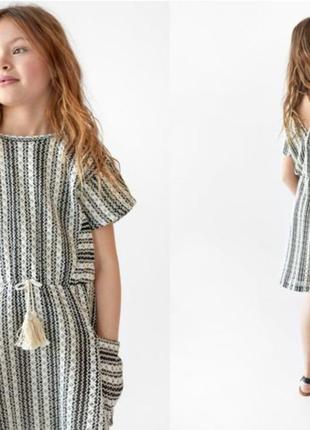 Вязаное платье от zara с карманами 13-14 лет