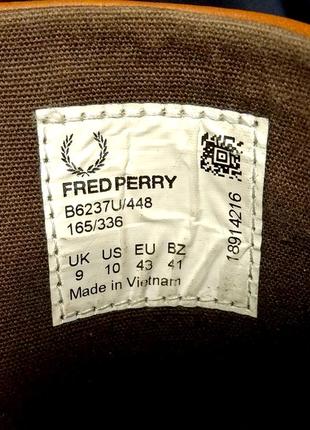 Кожаные кеды fred perry kingston leather / b6237u 448 / tan / стелька 28см10 фото