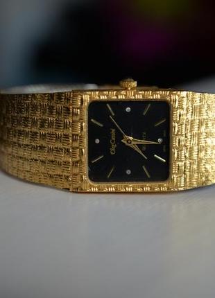 Вінтажний жіночий годинник oleg cassini з діамантами, вінтаж сша1 фото