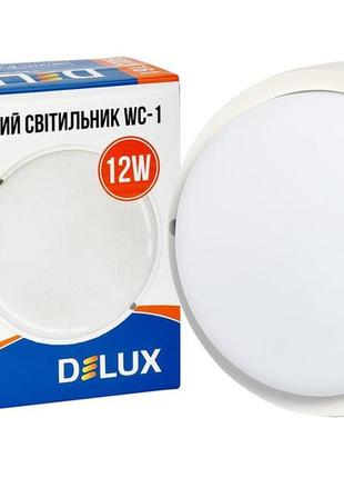 Світильник настінно-стельовий delux wc-1 12 вт 5000k ip542 фото