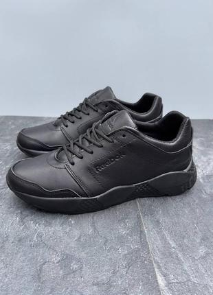 Кроссовки мужские кожаные легкие повседневные демисезонные черные | удобные кроссовки для мужчин1 фото