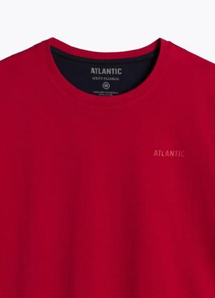 Піжама чоловіча футболка + шорти бавовна atlantic-370 червона/синя4 фото