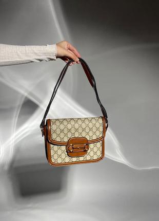 Сумка  gucci horsebit 1955 large bag grey/brown (