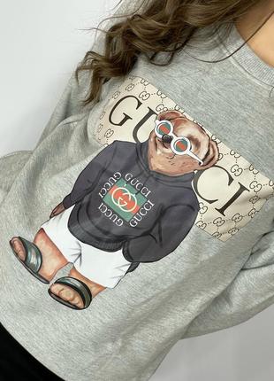 Свитшот gucci на флисе3 фото