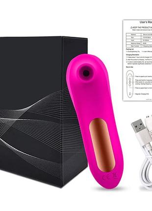 Вибратор женский вакуумный для клитора с аккумулятором и зарядкой от usb. симулятор орального секса