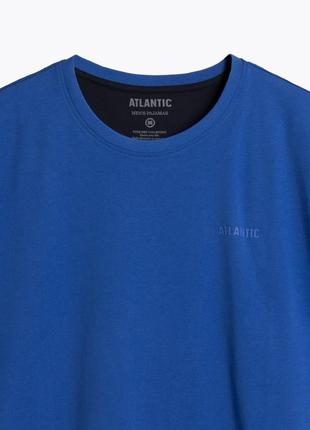 Пижама мужская футболка+шорты хлопок atlantic  nmp-370 голубая/синяя3 фото