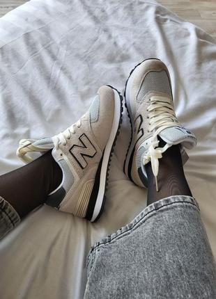 👟 кроссовки new balance 574&nbsp;beige        / наложка bs👟4 фото