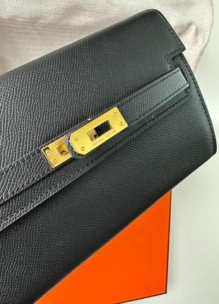 Женский кошелек кошелек эрмес келли черный hermes kelly3 фото