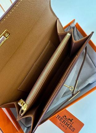 Женский кошелек эрмес келли коричневый hermes kelly6 фото