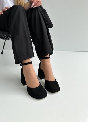 Стильные и элегантные черные туфли из натуральной замши5 фото