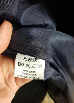 Шикарное шерстяное пальто balard размер 44 темно синее5 фото