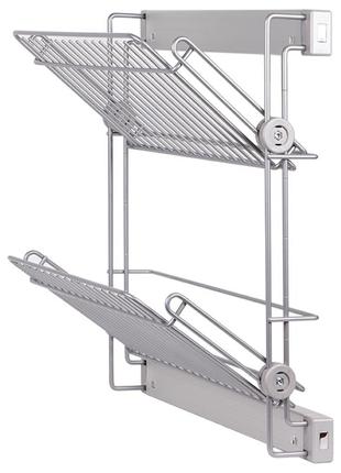 Поличка 2-х рів. висувна бічна для взуття права сіра, elite vibo (asl2smdxalvg)