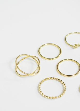 Новий набір золотистих кілець fashion jewelry3 фото