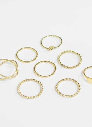 Новий набір золотистих кілець fashion jewelry1 фото