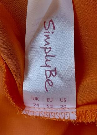 Блуза оранжевая, большой размер 24/6xl/52, simply be6 фото