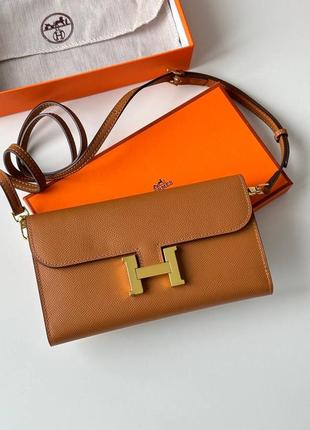 Жіночий клатч ермессара коричневий hermes