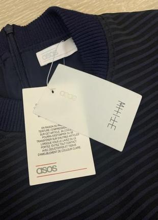 Купити сукню на осінь тепла міді синя з рукавами нова asos4 фото