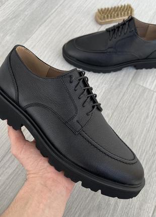 Кожаные черные туфли на массивной подошве. 40 – 45 размер7 фото