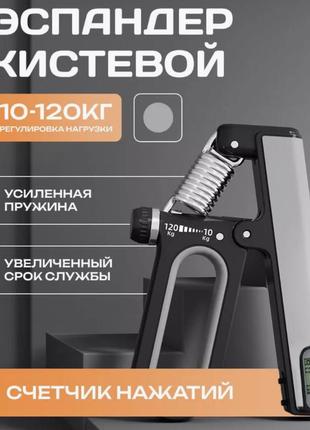 Еспандер для рук пружинний кистьовий від 10 до 120 кг. сірий