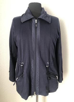 Комфортный темно-синий трикотажный кардиган в спортивном стиле от bonita, размер  xl (до 3xl)