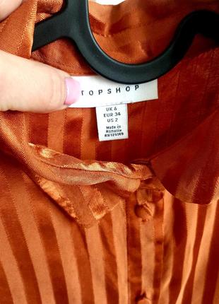 🧡стильная атласная блуза фирмы topshop s/390гр2 фото