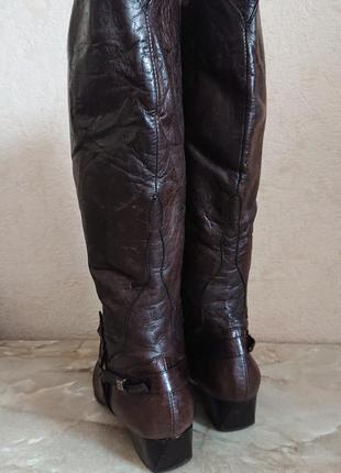 Винтажные кожаные сапоги пряжка#узкий носок италия4 фото