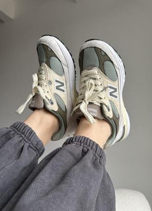 New balance 993 beige/mint/grey1 фото