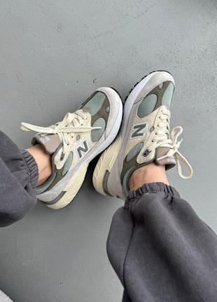 New balance 993 beige/mint/grey8 фото