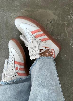Кросівки adidas samba white / peach premium🔥5 фото
