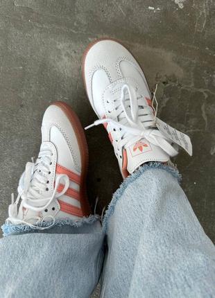 Кросівки adidas samba white / peach premium🔥9 фото