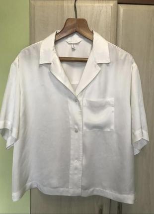 Белая рубашка блуза вискоза h&m