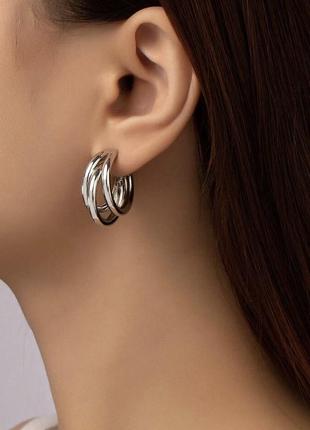 Сережки кільця трендові, поєднання кілець old money