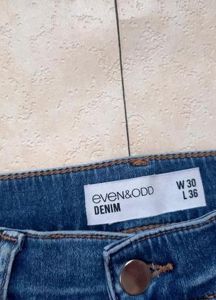 Брендовые джинсы скинни с высокой талией even&odd, 30 размер.4 фото