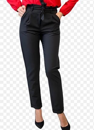 Черные брюки с защипами,высокая посадка h&amp;m