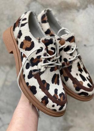 Новинка! натуральные туфли с леопардовым принтом,36-41