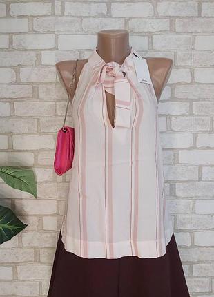 Фірмова mango блуза зі 100% віскози в ніжному рожевому з бантом розмір л