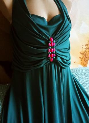 Смарагдова сукня масло2 фото