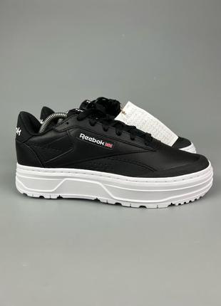 Фирменные кожаные кроссовки reebok club c double