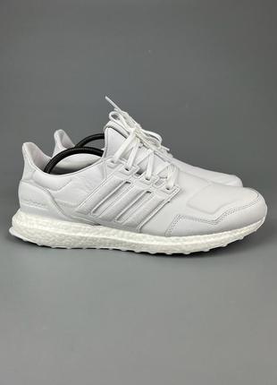 Фирменные кожаные кроссовки adidas ultraboost leather white оригинал